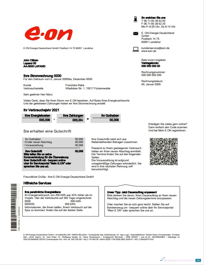 download download Germany E.ON Energie electricity utility bill